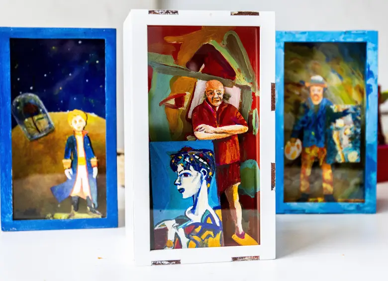 Algunas de las obras hechas incluyen a El Principito, Pablo Picasso y Vicent Van Gogh. Foto: Julio César Herrera Echeverri.
