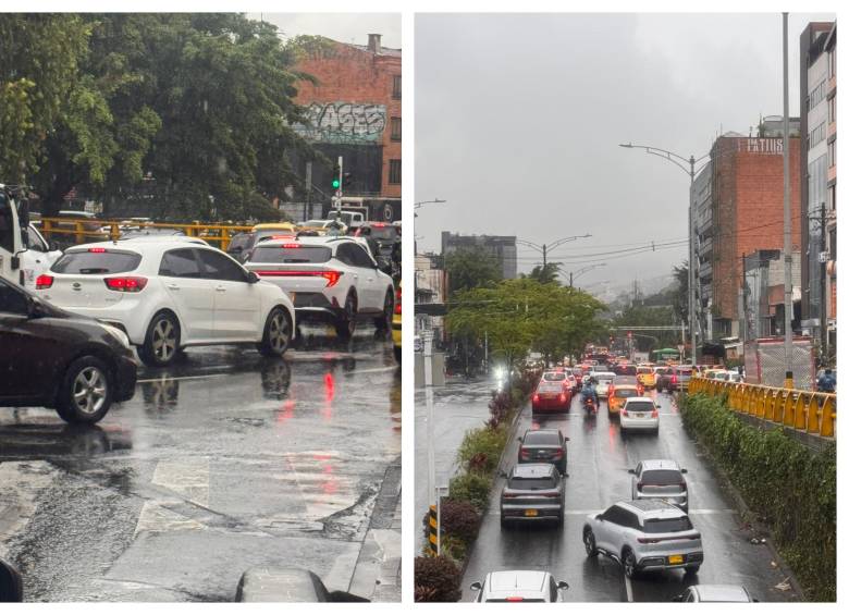 Las intensas lluvias que han caído entre este domingo y lunes en Medellín y su área metropolitana han generado caídas de árboles y colapsos viales. 