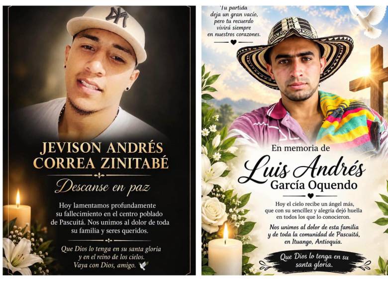 Luis Andrés García y Yeinson Andrés Correa quedaron atrapados en los escombros de un muro que les cayó encima. Foto: Cortesía