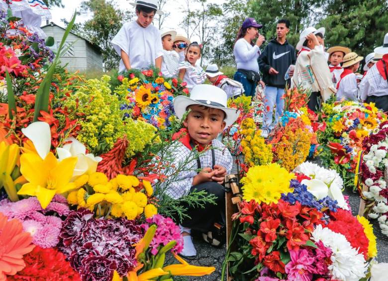 Un kilómetro de flores tendieron los silleteritos que se anticiparon a la Feria de las Flores