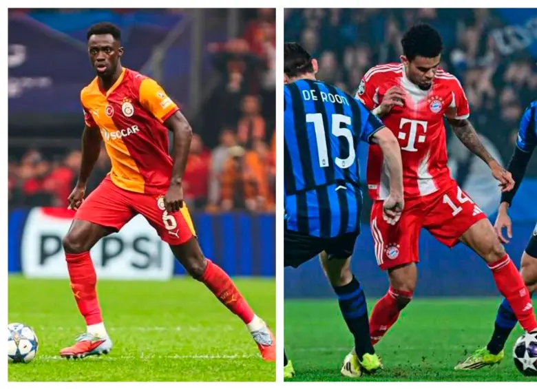 Dávinson Sánchez y Luis Díaz fueron protagonistas con sus equipos en los triunfos de la ida de los octavos de final de la Champions. FOTOS @GalatasaraySK y @FCBayernEN
