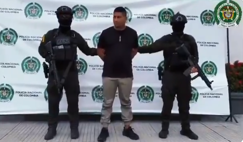 Alias Óscar llevaba cerca de 14 años delinquiendo. FOTO: CAPTURA DE VIDEO POLICÍA