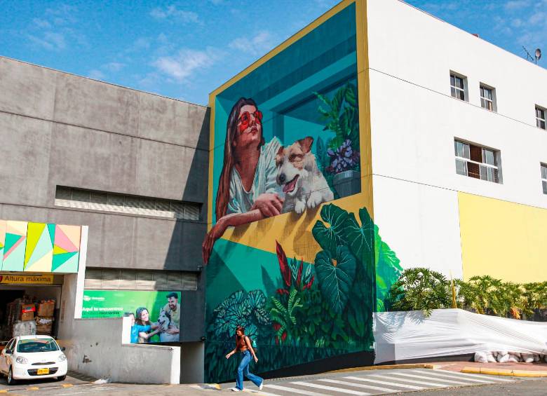 Mural del artista Alejandro Paucar, quien también ofrecerá un action panting en el Centro Comercial Unicentro, el próximo 25 de febrero. Foto: Manuel Saldarriaga