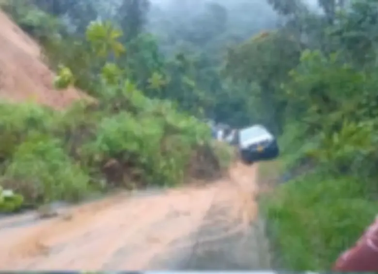 Derrumbes en la autopista Medellín-Bogotá. Foto: captura de video