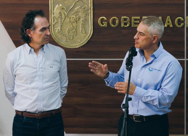 El alcalde de Medellín, Federico Gutiérrez, y el gobernador de Antioquia, Andrés Julián Rendón, hablaron de la situación en Hidroituango con los drones y el riesgo de su visita. FOTO CORTESÍA