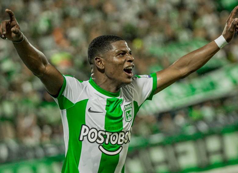 Óscar Perea le dio el empate transitorio a Nacional. FOTO TWITTER ATLÉTICO NACIONAL