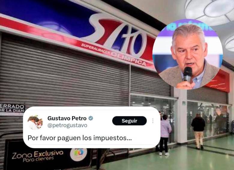 El comentario del presidente Gustavo Petro sobre el cierre del almacén Olímpica que cuestionó Fenalco. FOTO CORTESÍA