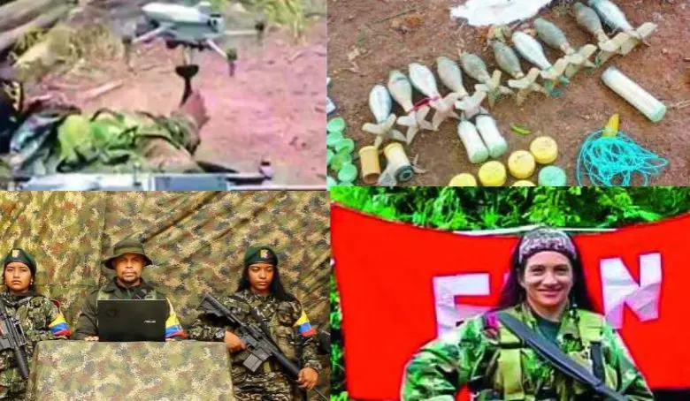 Los grupos armados están usando drones para atacar a la Fuerza Pública. Fotos: redes