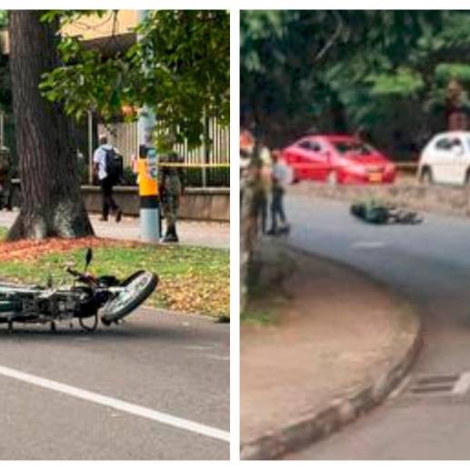 Estos dos accidentes dejaron dos muertos en Medellín, a la misma hora. A la izquierda, el ocurrido en la calle Colombia y a la derecha el de la Loma de Los Balsos. FOTOS: CORTESÍA DENUNCIAS ANTIOQUIA
