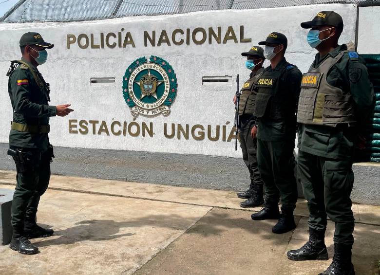 La estación de Policía de Unguía está a metros del banco que fue hurtado. FOTO: Alcaldía de Unguía, Chocó.
