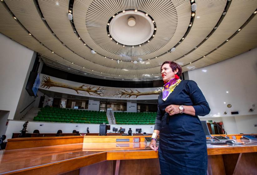 Dora Saldarriaga es la representante del movimiento feminista Estamos Listas en el Concejo de Medellín desde 2019. Foto: Manuel Saldarriaga