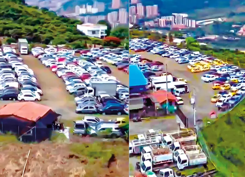 Aspecto de los parqueaderos de la empresa J&L, ubicados en el municipio de Copacabana. FOTO: Cortesía Andrés Tobón