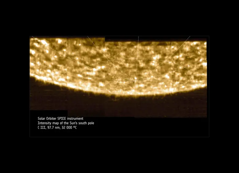 Solar Orbiter se acercó al polo sur del Sol. FOTO cortesía ESA