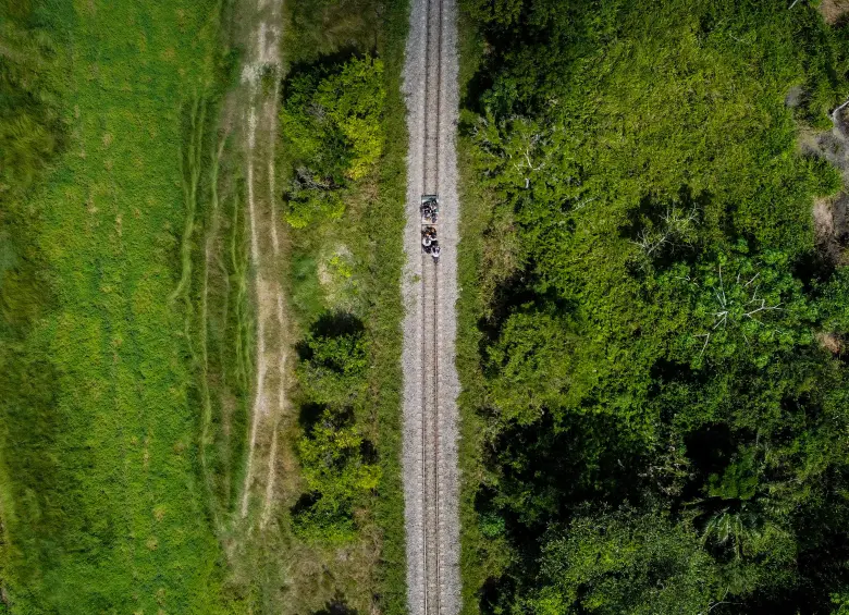Vista aérea del antiguo ferrocarril de Antioquia. Foto: Club de los Perdidos y Cristina Rodríguez. 