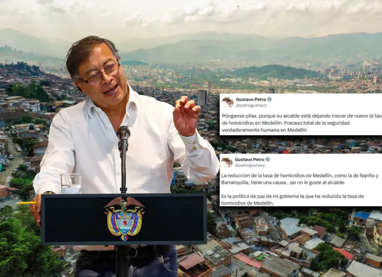 El primer mandatario, en octubre de 2025, dijo que la situación de los homicidios en Medellín era un problema, pero repartió culpas entre las autoridades locales. FOTOS: El Colombiano