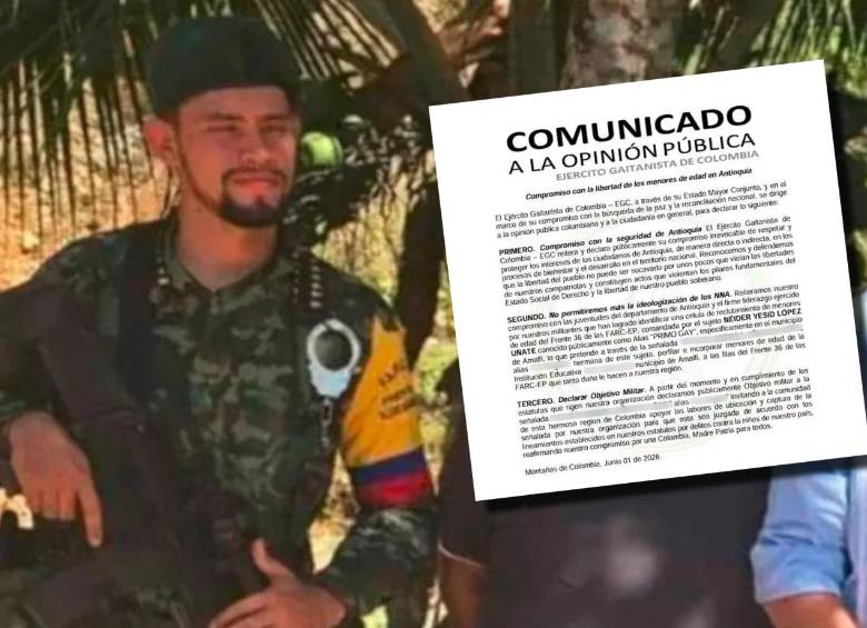 En la imagen principal, alias ‘Primo Gay’, y en miniatura, el comunicado amenazante del Clan del Golfo. FOTOS Cortesía y redes sociales.