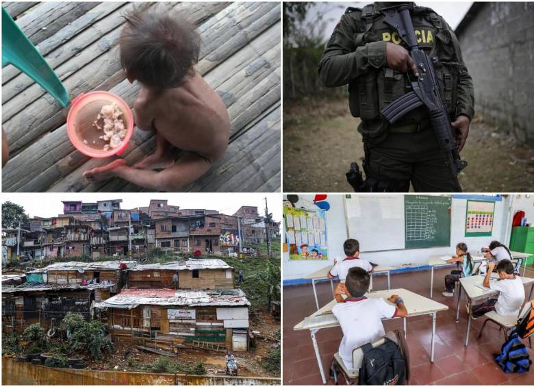 En su informe, Antioquia Cómo Vamos pasó revista a temas como desnutrición infantil, pobreza, seguridad, educación, entre otros. FOTOS: Archivo El Colombiano