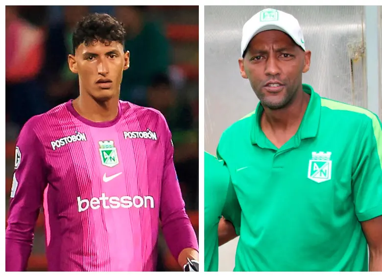 Kevin y Edgar Cataño, uno de los casos de padre e hijo en Atlético Nacional. FOTOS CAMILO SUÁREZ Y CORTESÍA
