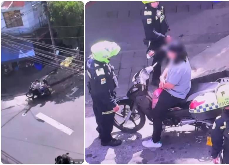 La mujer fue interceptada por la Policía cuando se movilizaba por el barrio Brasilia. FOTO: Cortesía Secretaría de Seguridad