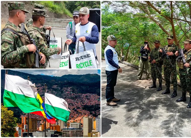En la jornada, el gobernador de Antioquia compartió con los soldados del Batallón de Infantería Atanasio Girardot. FOTOS Jacobo Betancur y Julio César Herrera