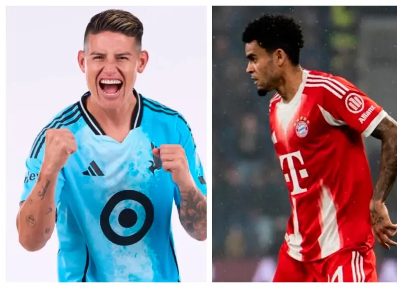 James Rodríguez y Luis Díaz tendrán actividad el fin de semana. FOTOS MINNESOTA Y BAYERN MUNICH