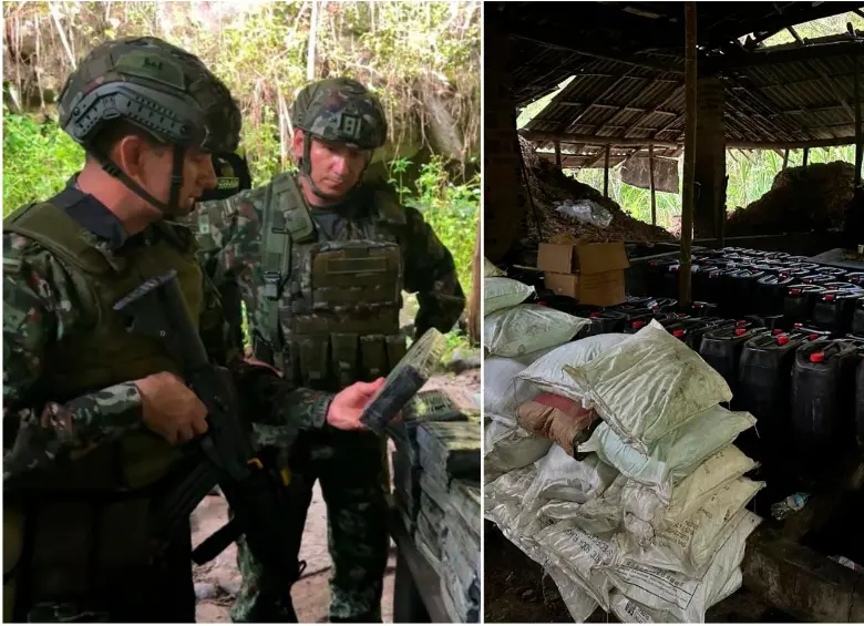 Desde julio del año pasado, ya van 13 laboratorios de droga que se encuentran cerca de Medellín. FOTOS: Cortesía