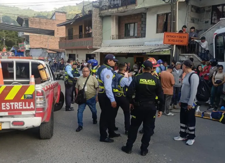 Imagen de la zona del accidente en La Tablaza, municipio de La Estrella. FOTO Denuncias Antioquia.