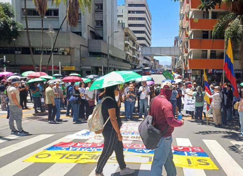 Lida Morales, presidenta de Adida, calculó que alrededor de 5.000 personas participan en esta movilización. FOTO Víctor Álvarez. 