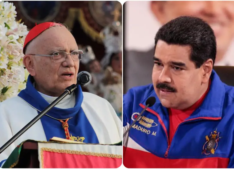 El cardenal Baltazar Porras y Nicolás Maduro. FOTOS: Cortesía X @bepocar y Colprensa