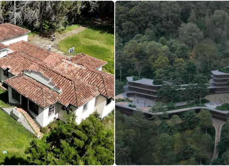 Antes y después proyectado por la Alcaldía de las obras del colegio El Tirol. FOTOS: Cortesía Alcaldía