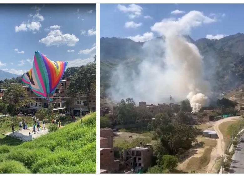 La conflagración se produjo en inmediaciones de la vereda Hato Viejo de Bello. FOTOS: CORTESÍA DENUNCIAS ANTIOQUIA