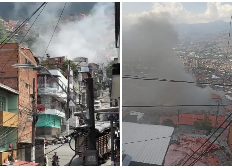 La emergencia fue vista en gran parte del nororiente de Medellín. FOTO: EL COLOMBIANO