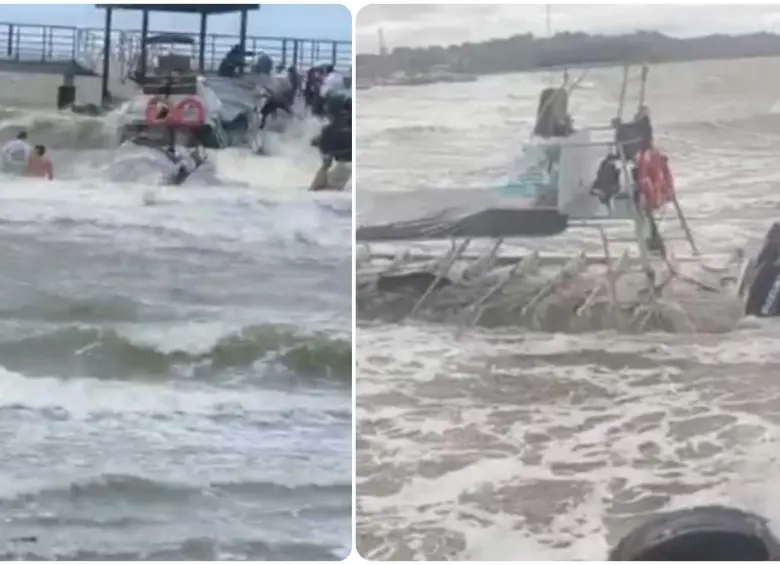 La embarcación naufragó cuando todos sus ocupantes ya habían logrado evacuarla. FOTOS: Cortesía