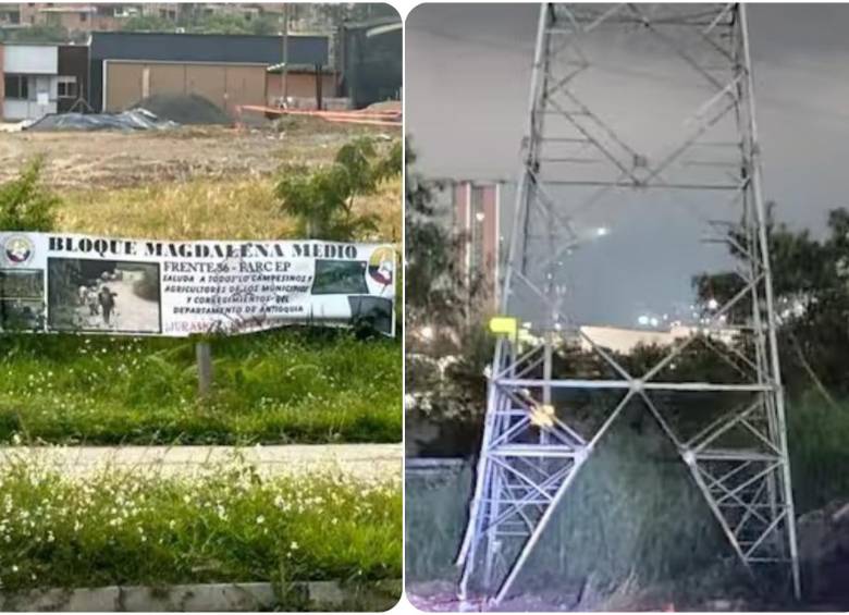 En la zona aledaña, las autoridades encontraron una pancarta alusiva a las Disidencias de las Farc. FOTO: Cortesía