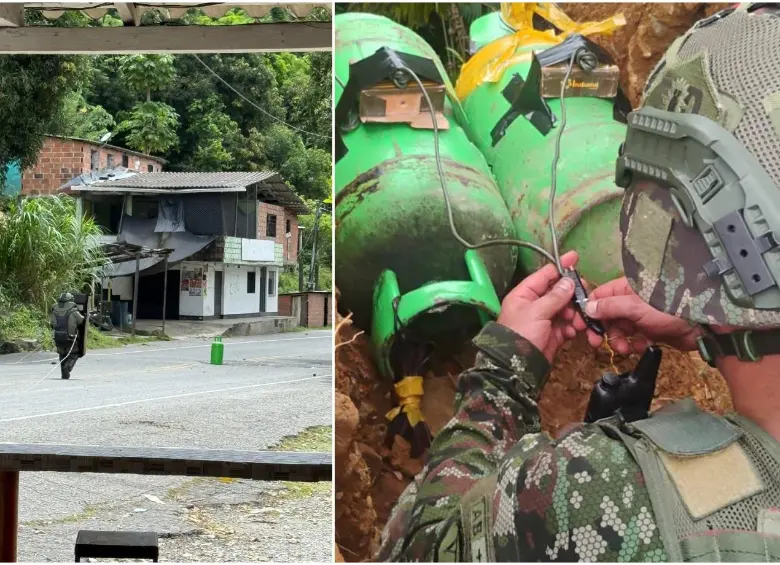 Expertos antiexplosivos del Ejército desactivaron los artefactos plantados por el ELN en la vía a la Costa. FOTO: Cortesía Ejército