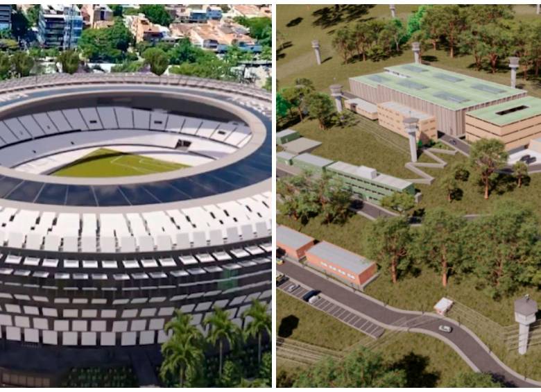 La construcción de la cárcel de sindicados en San Cristóbal y la remodelación del estadio Atanasio Giradot son revisados por presuntas irregularidades. FOTOS: CORTESÍA ALCALDÍA DE MEDELLÍN