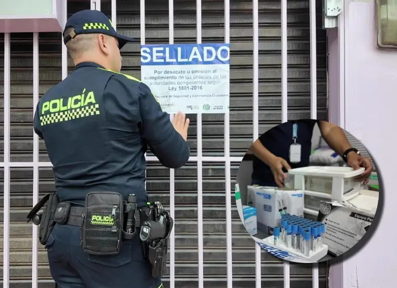 El centro estético fue cerrado por la realización de procedimientos invasivos sin cumplir con los requisitos normativos. FOTO Alcaldía de Bello.