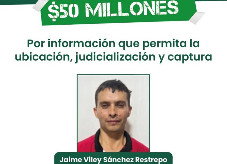 En la imagen, alias Cumballo, buscado por desaparición forzada y secuestro con fines extorsivos. FOTO Gobernación de Antioquia. 