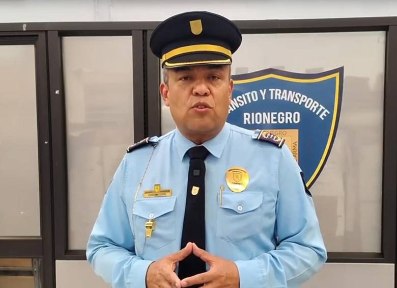 En la imagen, Luis Alberto Palacio, comandante de Tránsito de Rionegro. FOTO Alcaldía de Rionegro.