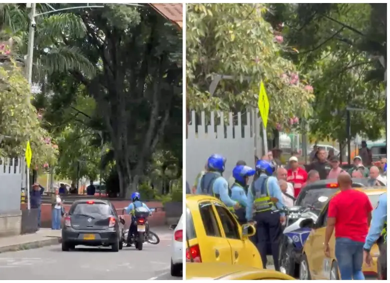 Así quedó registrado el incidente en la Terminal del Norte de Medellín. FOTO Cortesía. 