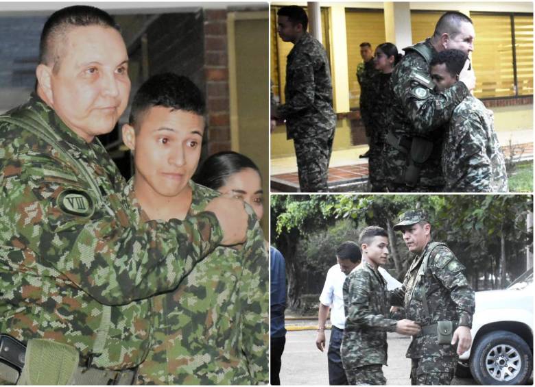 Los soldados ya fueron recibidos por personal militar y están siendo objeto de valoraciones de salud, informó el Ejército. FOTO: Cortesía Ejército Nacional