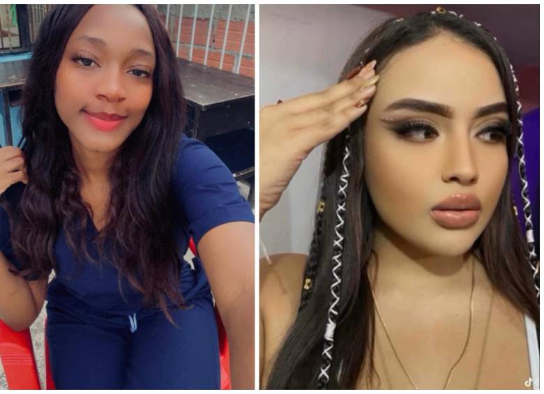 En el costado izquierdo, Yulieth Tatiana Murillo Peña, la enfermera asesinada en Bello; a la derecha, Manuela García Pinilla, la mujer que murió en Aranjuez tras ser atacada con arma de fuego. Ambas tenían 25 años de edad. FOTOS Cortesía.