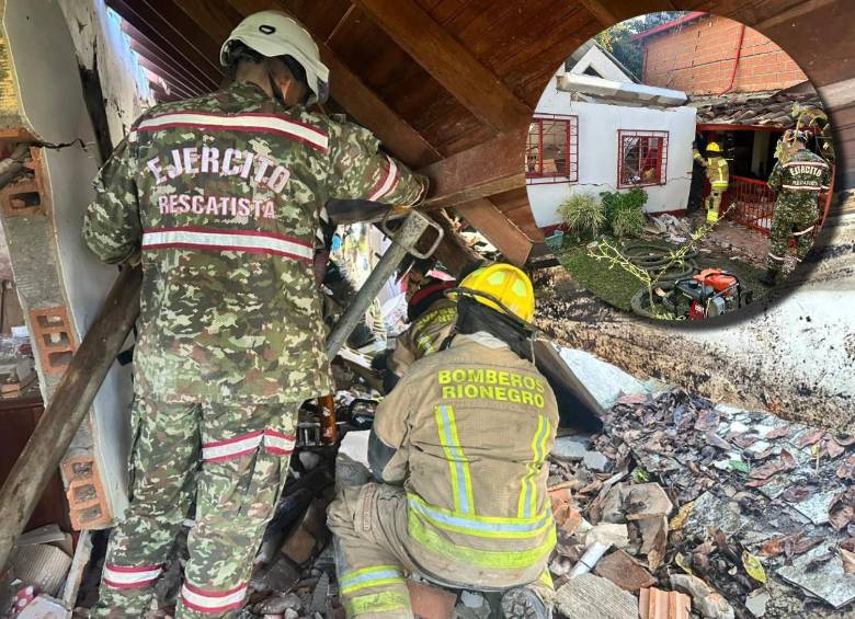 Así quedó la vivienda donde se produjo la explosión. FOTO Alcaldía de Rionegro.