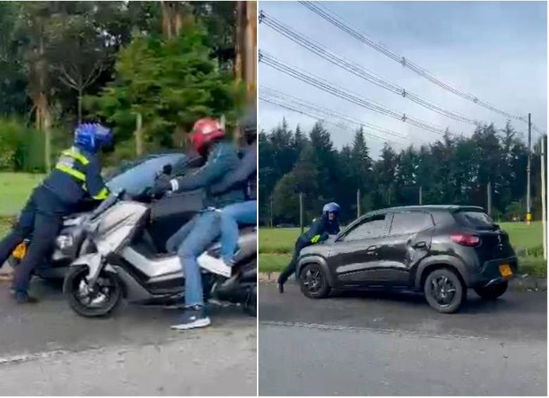 La agresión quedó captada en video por varios transeúntes. FOTO: Cortesía Alcaldía de Rionegro