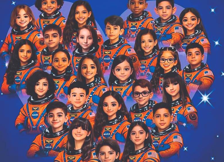 Esta es la imagen promocional de los 26 niños que irán a La Nasa. FOTO Cortesía.