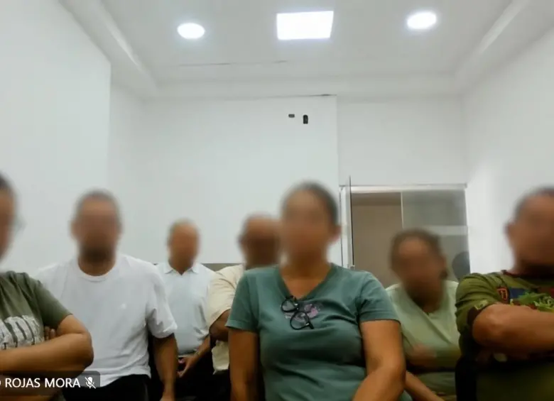 En total, fueron nueve los capturados por, presuntamente, hacer parte de esa red delictiva. FOTO Fiscalía General de la Nación. 