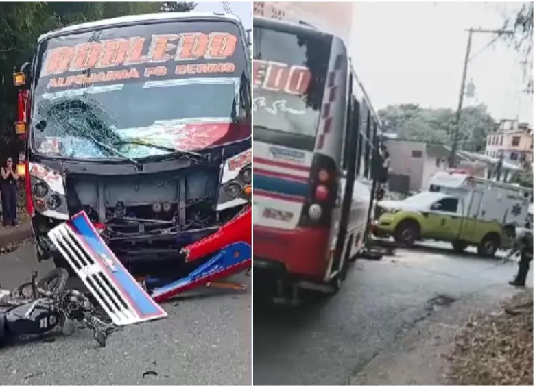 Aspecto de la intersección vial en donde ocurrió el accidente de tránsito en el barrio Doce de Octubre. FOTOS: Cortesía Denuncias Antioquia