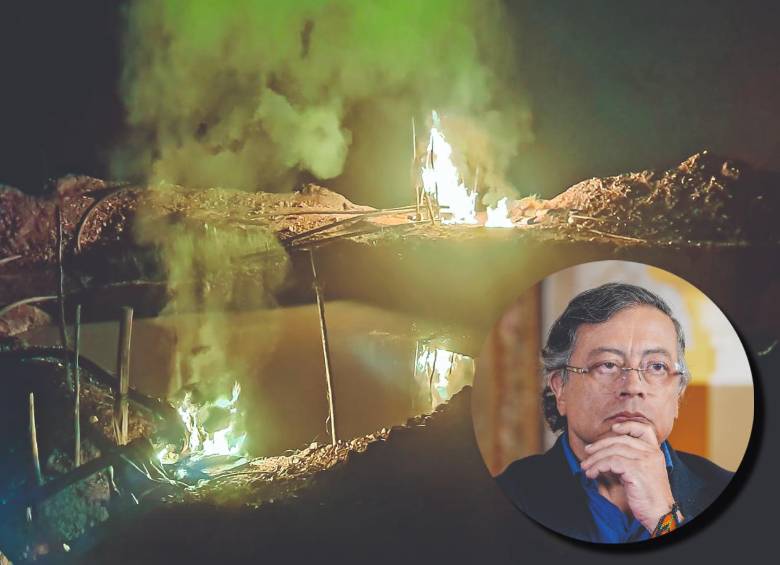 Tras un operativo en La mandinga, el Ejército señaló que en la zona se sacaban hasta $18.000 millones en oro al mes. FOTO Cortesía.