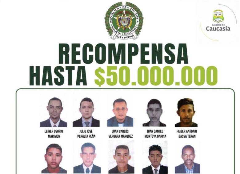 Entre los prófugos está Arley Antonio Velázquez Suárez, alias ‘El Mello’, quien, según las autoridades, sería presunto cabecilla de la subestructura Yeison Leudo Chaverra del Clan del Golfo. FOTO Alcaldía de Caucasia. 