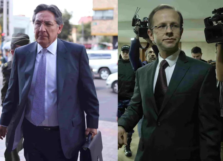 Néstor Humberto Martínez y el exministro, Andrés Felipe Arias, testigos en el juicio a Álvaro Uribe. FOTO: Colprensa